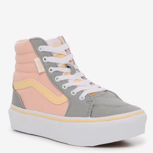 Vans Pink and Gray High-Top Sneakers
